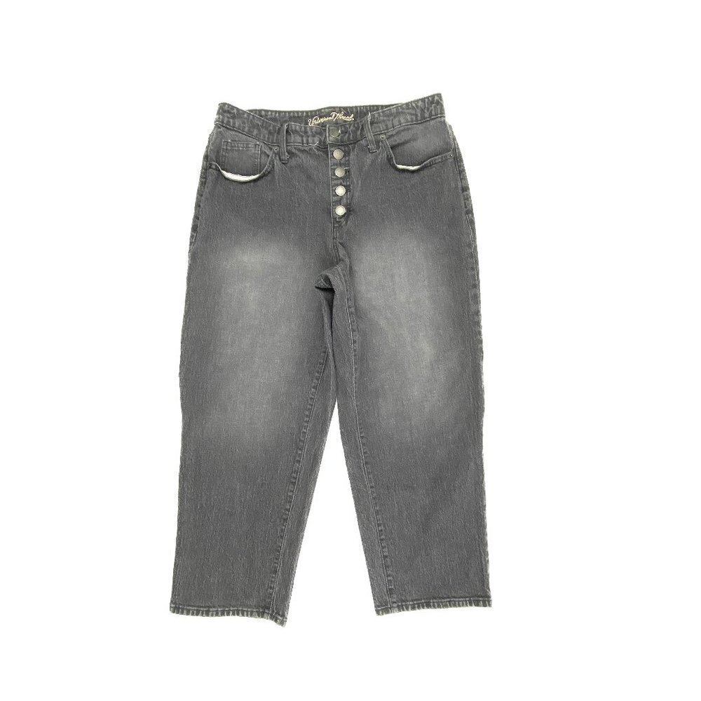 Universal Thread Button Fly Vintage Straight‎ Women's size 14W Gray Denim Jeans